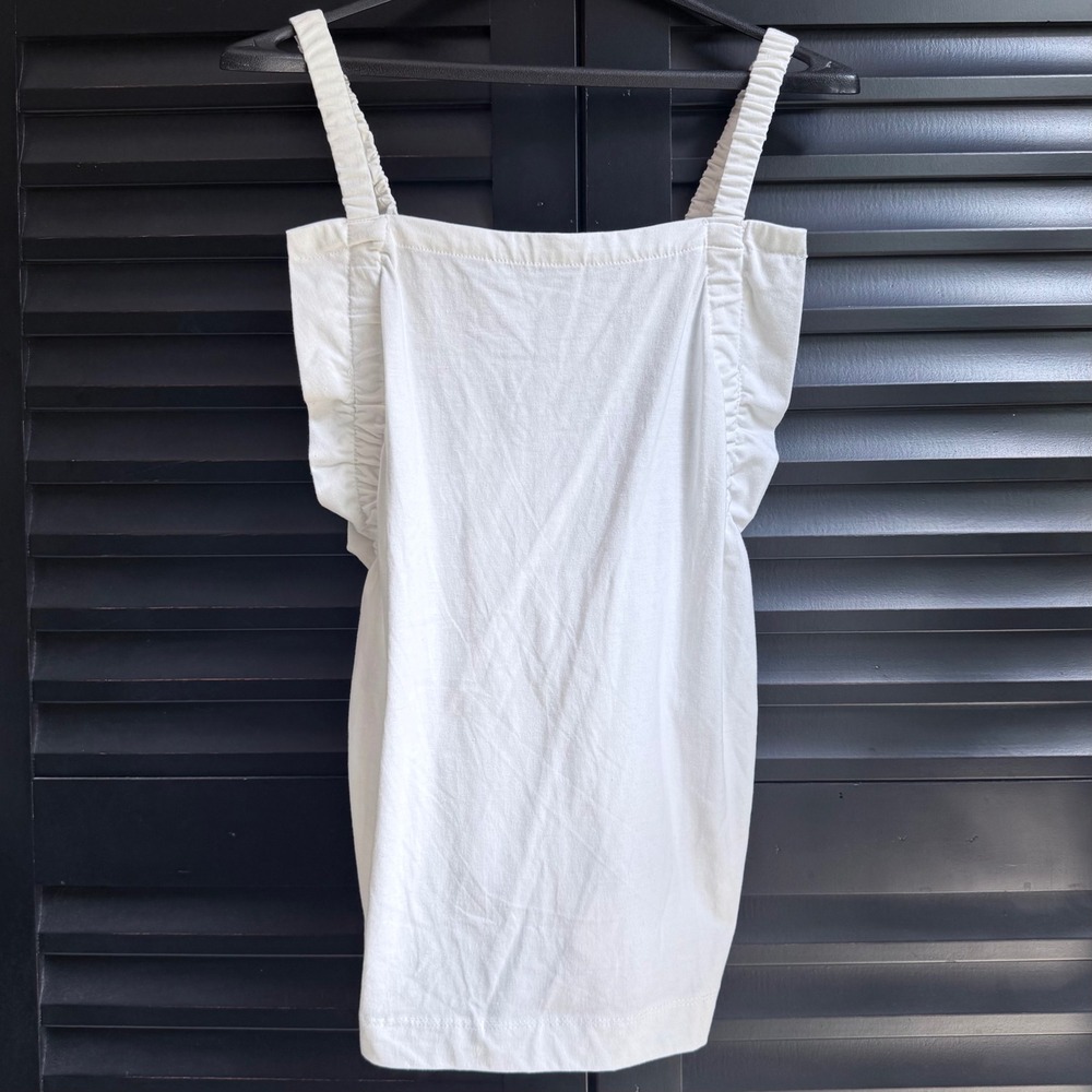 NWT Free Assembly White Minimalist Ruffle Tank XL Cotton Blend